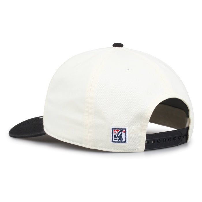 Iowa Original Bar snapback hat showing adjustable snap closure and The Game logo, rear view