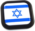 Israel Flag Square Black rim Emblem Car 3D Decal Badge Hood Bumper sticker 2"