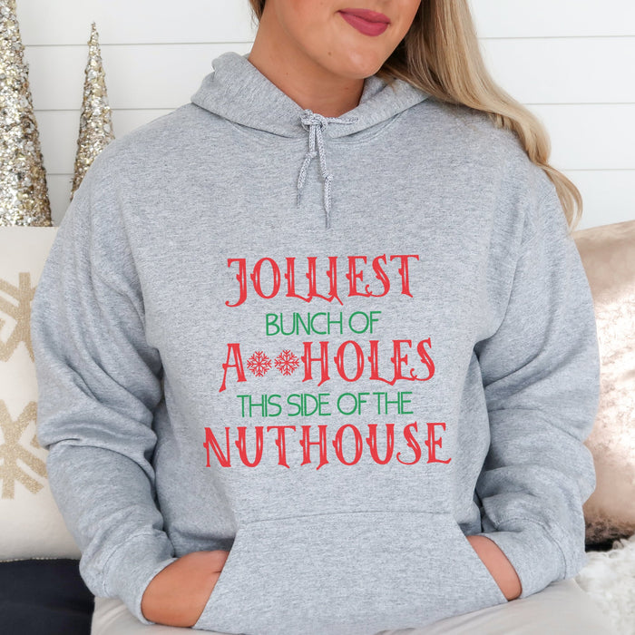 Jolliest Aholes Christmas Hoodie - Trendznmore