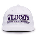 Kansas State Retro Bar snapback hat in white, front view
