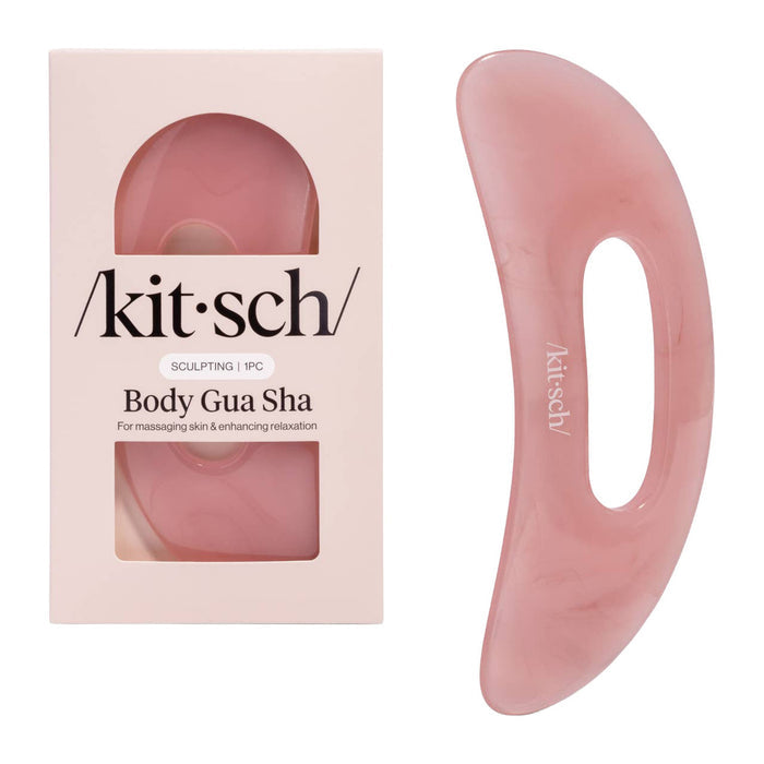 Kitsch Body Gua Sha pink sculpting tool with packaging for skin massage and relaxation