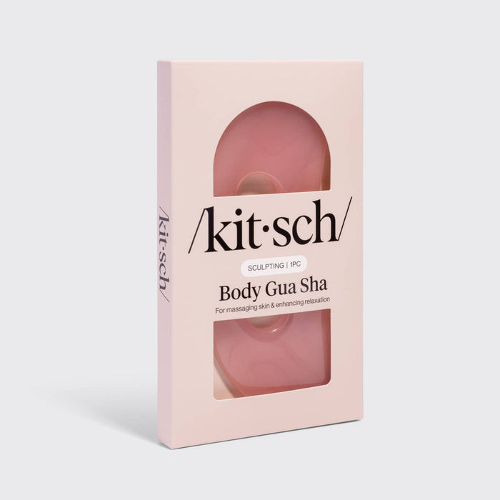Kitsch Body Gua Sha sculpting tool in terracotta pink for skin massage and relaxation