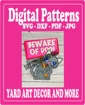 Kitty Holds Beware of Dog Sign Yard Art Digital template