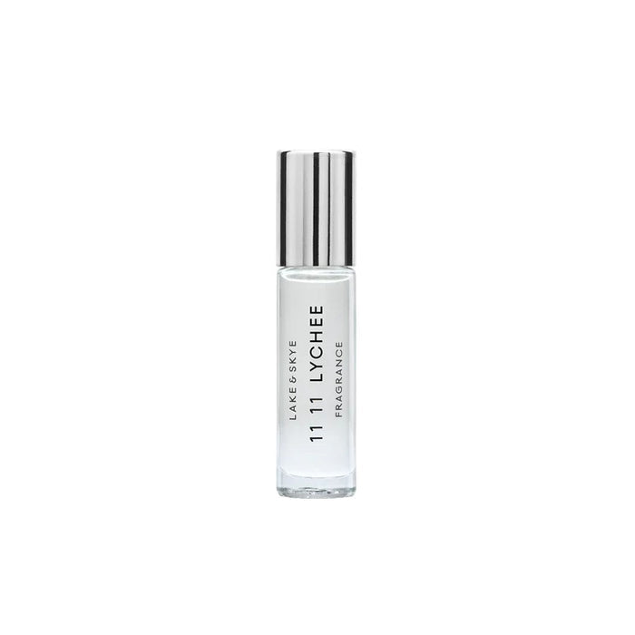 Lake & Skye 11 11 Lychee 10mL rollerball fragrance oil on white background