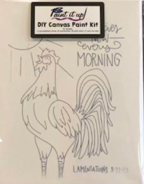Lamentations 3:22-23 Rooster Canvas