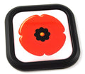 Lest We forget Poppy Square Black rim Emblem Car 3D Decal Badge Bumper 2"