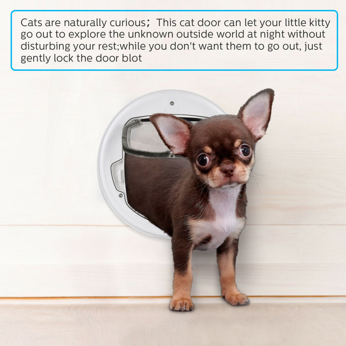 Lightweight Flap Pet Door Cats Small Dogs Anti-Insects Quiet Magnet Locking Gate