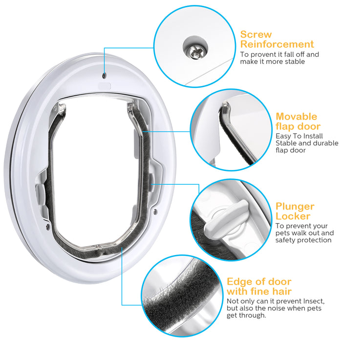Lightweight Flap Pet Door Cats Small Dogs Anti-Insects Quiet Magnet Locking Gate
