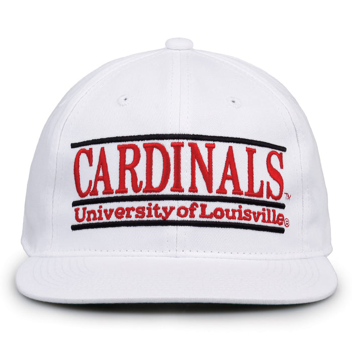 Louisville Retro Bar snapback hat in white, front view