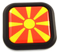 Macedonia Flag Square Black rim Emblem Car 3D Decal Badge Hood Bumper sticker 2"