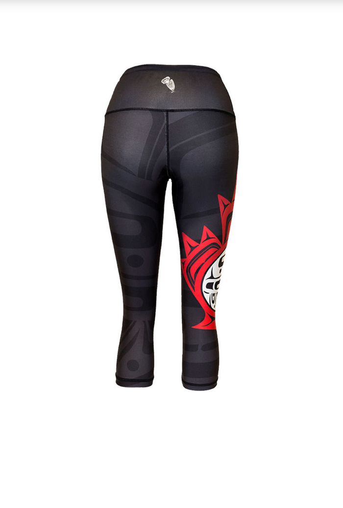 Maple Leaf Black - Capri Legging