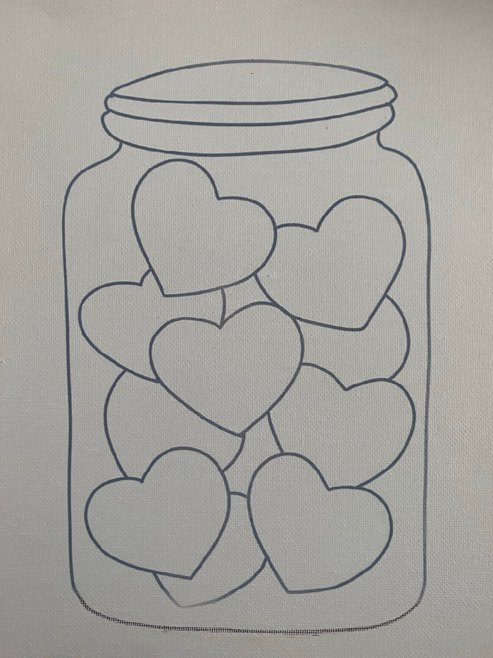Mason Jar Hearts Canvas