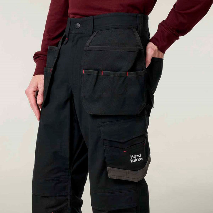 Hard Yakka Men's 3056 Raptor Active Holster Pocket Trousers Black