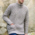 Men's Full Zip Cardigan w/ Pockets - Oatmeal