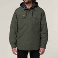 Hard Yakka Men's Quilted Solid Shacket Military Green
