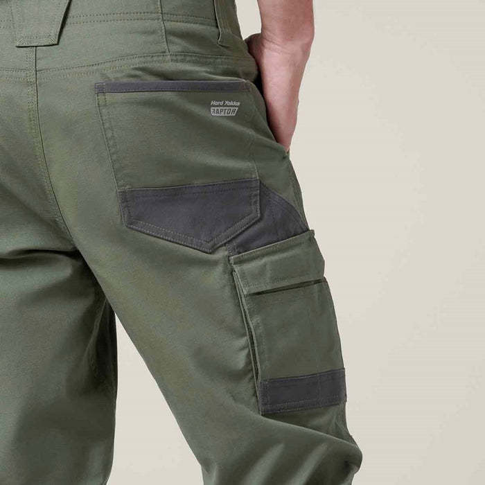 Hard Yakka Men's Raptor Active Work Trousers Military Green