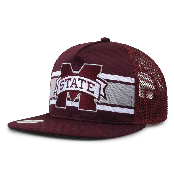 Mississippi State University Class of '92 trucker hat, angled front view showing embroidered logo and mesh side