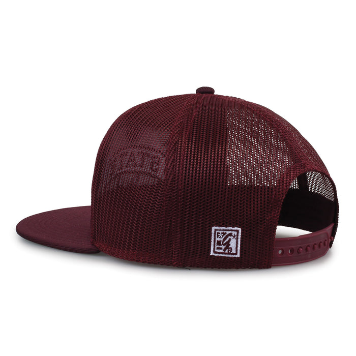 Mississippi State University Class of '92 trucker hat, angled rear view showing mesh panels and snapback closure