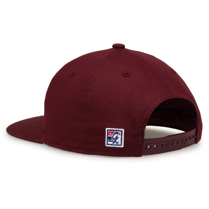 Mississippi State Retro Bar snapback hat in maroon, rear view showing the adjustable snap closure