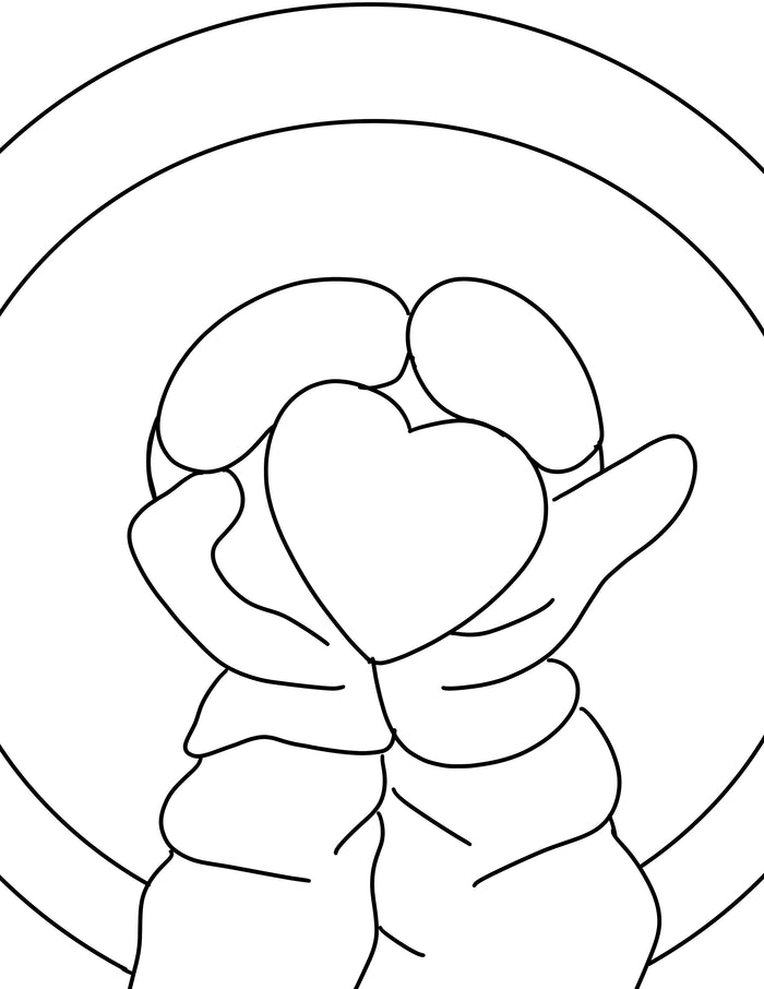 Mittens Heart Canvas