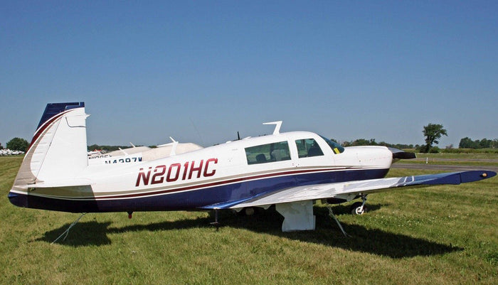 Mooney M20J / 201 (Blue/Tan/Red) HD Airplane Sign