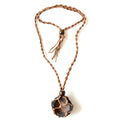Moqui Marble Necklace Macrame Wise Brown Shaman Stone