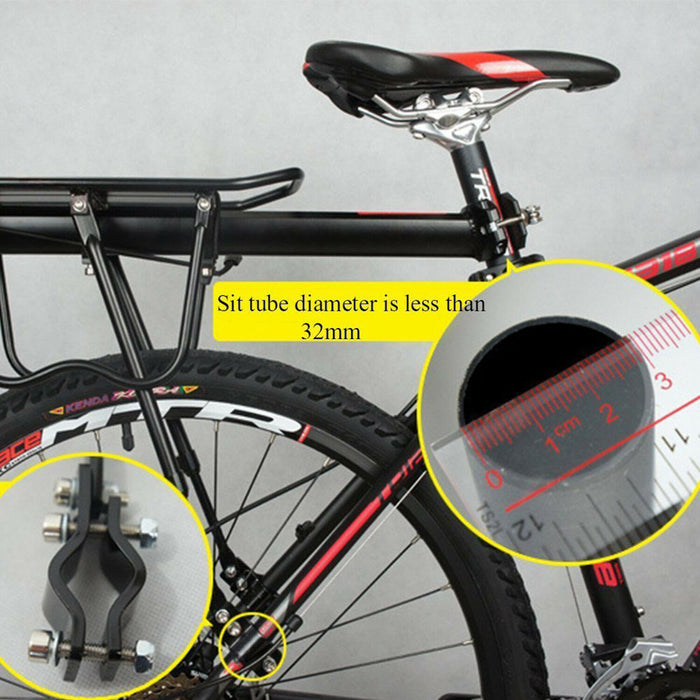Mountain Bike Bicycle Rear Rack Seat Post Mount Pannier Luggage Carrier Alloy