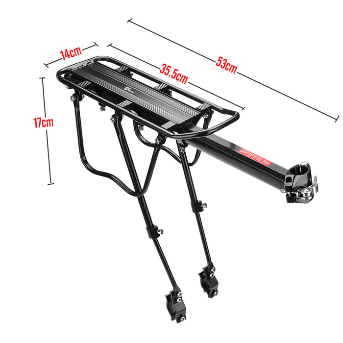 Mountain Bike Bicycle Rear Rack Seat Post Mount Pannier Luggage Carrier Alloy