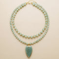 Natural Aventurine Heart Pendant Layered Necklace