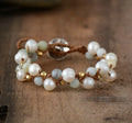 Natural Freshwater Pearls & Amazonite Wrap Bracelet