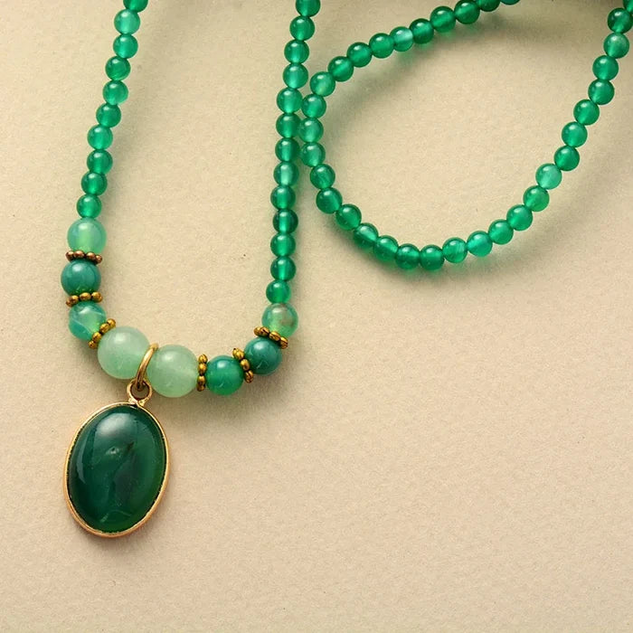 Natural Green Onyx & Aventurine 108 Beads Mala
