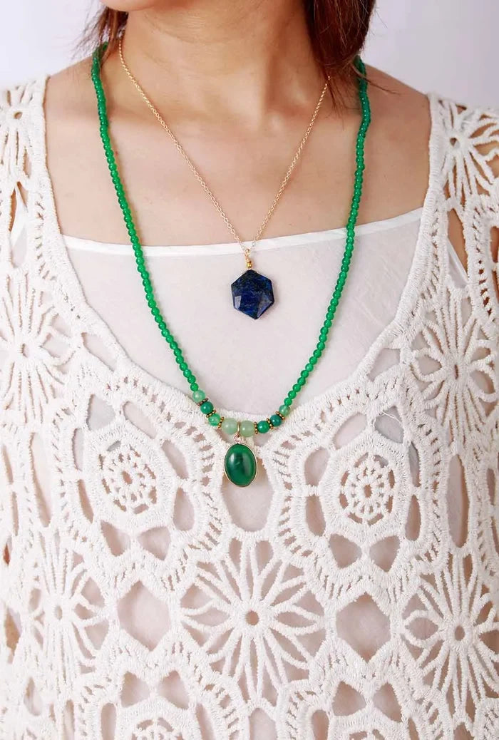 Natural Green Onyx & Aventurine 108 Beads Mala