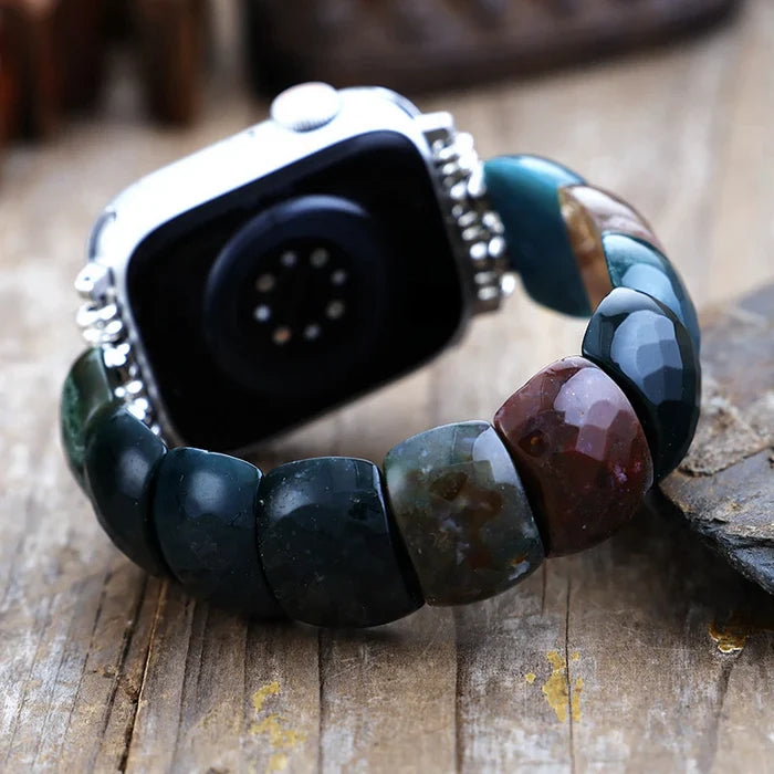 Natural Indian Agate Smartwatch Band