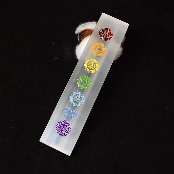 Natural Selenite Seven Chakras Stick
