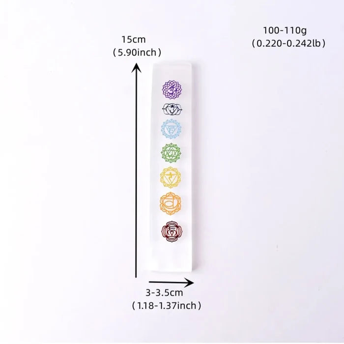 Natural Selenite Seven Chakras Stick