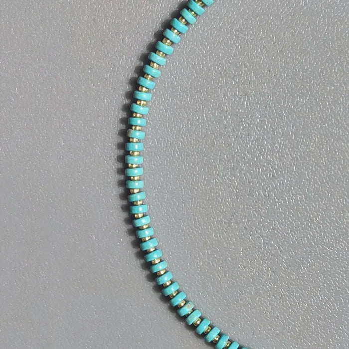 Natural Turquoise & Amazonite Boho Choker Necklace