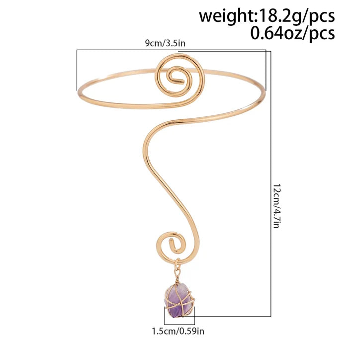 Natural Water Drop Stone Upper Arm Cuff Bangle