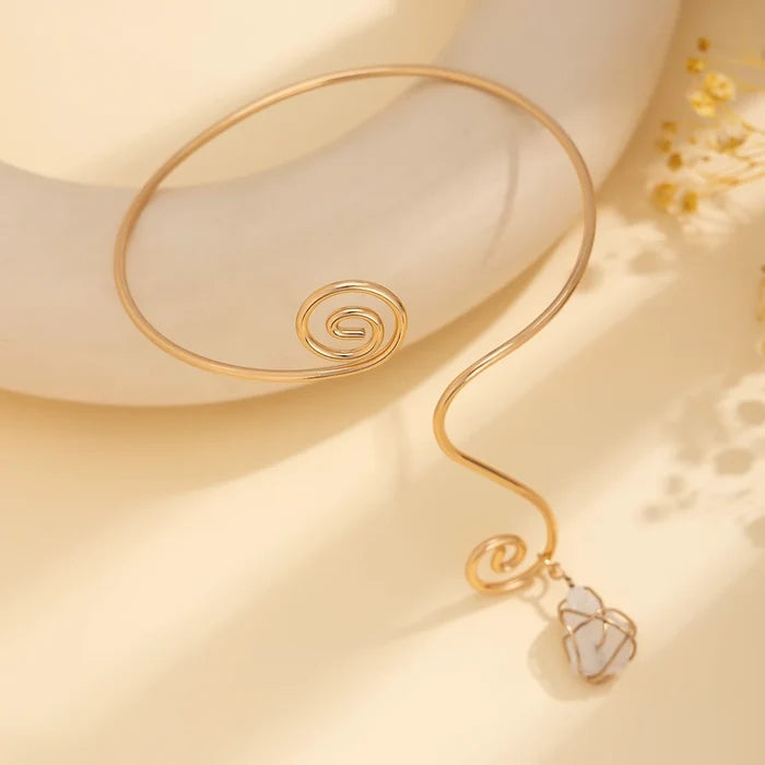 Natural Water Drop Stone Upper Arm Cuff Bangle