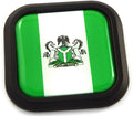 Nigeria Flag Square Black rim Emblem Car 3D Decal Badge Hood Bumper sticker 2"