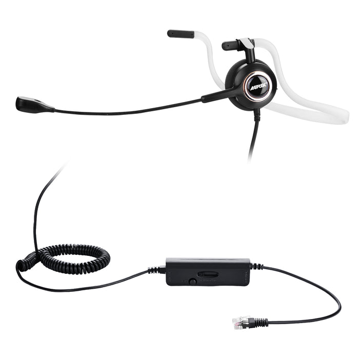 Noise Canceling Headset Convertible RJ9 Earphone with Microphone Adaptor