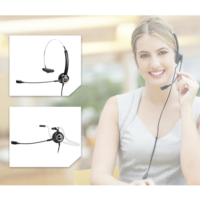 Noise Canceling Headset Convertible RJ9 Earphone with Microphone Adaptor