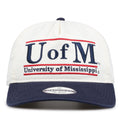 Ole Miss Original Bar snapback hat with embroidered school design, front view
