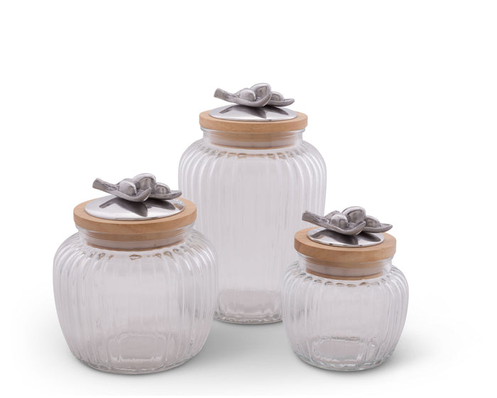 Glass Canister Med - Olive  Arthur Court