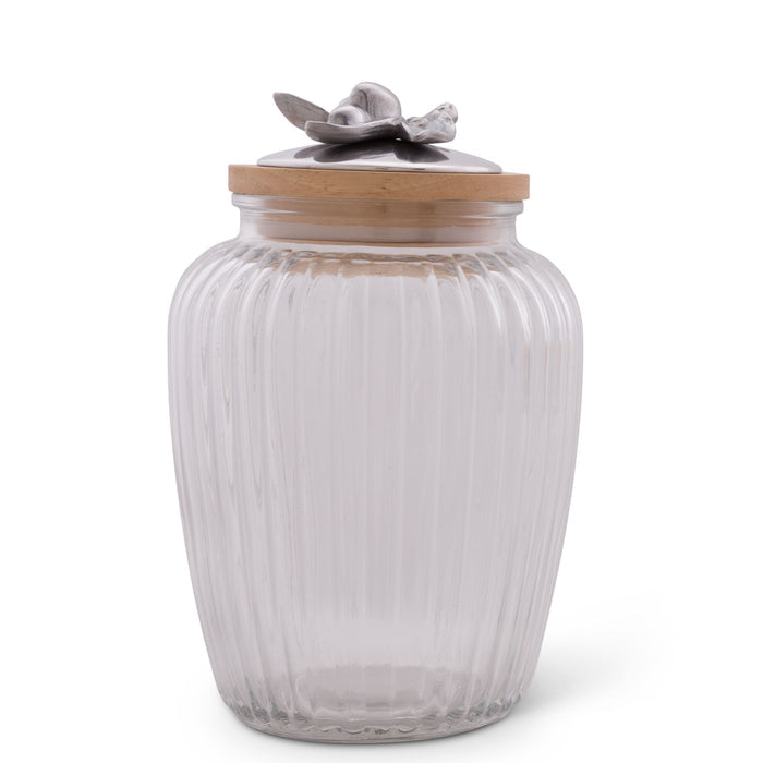 Olive Glass Canister