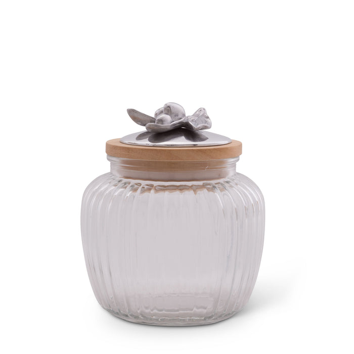 Olive Glass Canister
