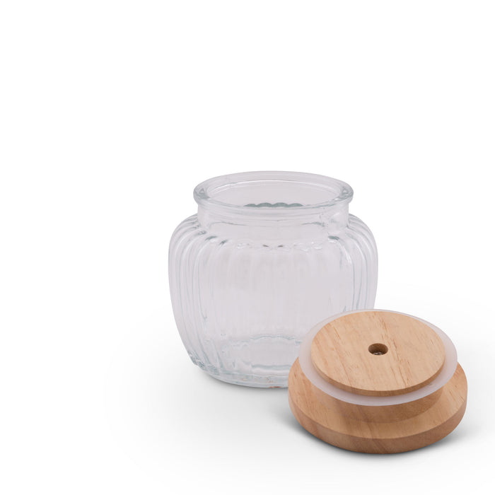 Olive Glass Canister