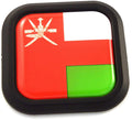 Oman Flag Square Black rim Emblem Car 3D Decal Badge Hood Bumper sticker 2"