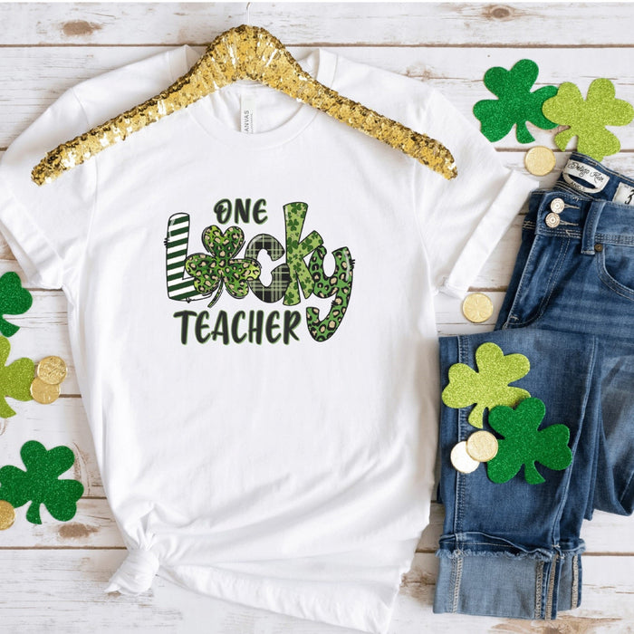 One Lucky Teacher T-Shirt - Trendznmore