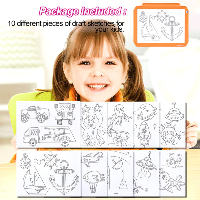 Orange A4 Led Tracing Light Pad Box Dimmable Brightness Drawing Sketching Animation
