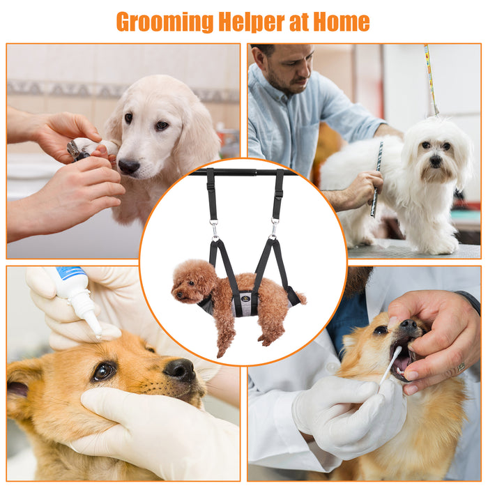 Ownpets Pet Grooming Hammock, Dog Grooming Hammock with Carabiners for Grooming, Hair Nail Trimming Cutting Size S